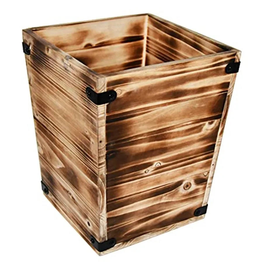 Decorative Wood Trash Can Farmhouse Stylish Wooden Waste Basket Near Desk Square Garbage Cans Trashcan with Metal Brackets for
Decorative Wood Trash Can Farmhouse Stylish Wooden Waste Basket Near Desk Square Garbage Cans Trashcan with Metal Brackets for