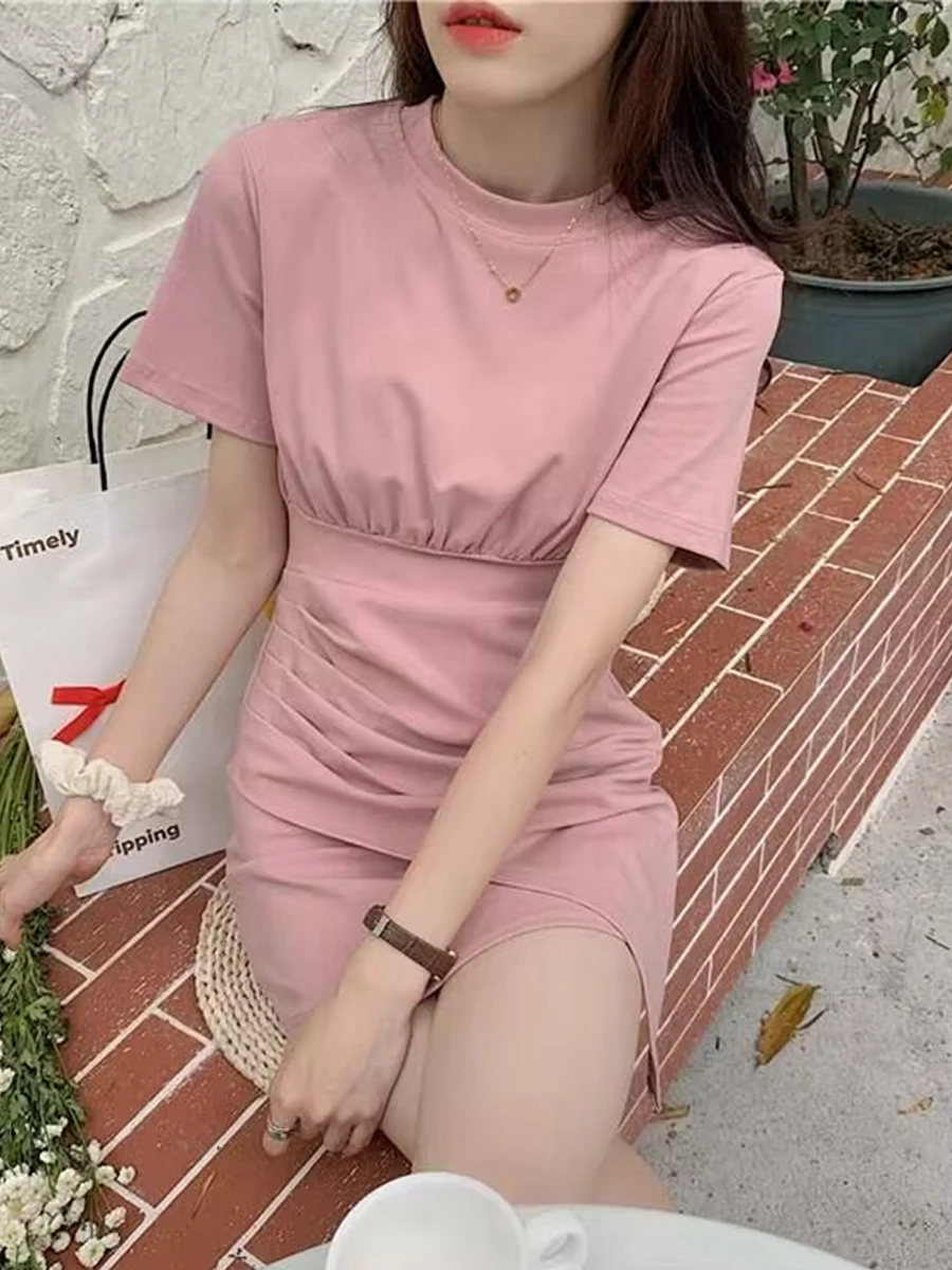 Sweet Summer New Women's T-Shirt Dress Slim Fit Waist-Cinching Dress Casual Style Splice Waist Design round Neck Short S...
Sweet Summer New Women's T-Shirt Dress Slim Fit Waist-Cinching Dress Casual Style Splice Waist Design round Neck Short S...