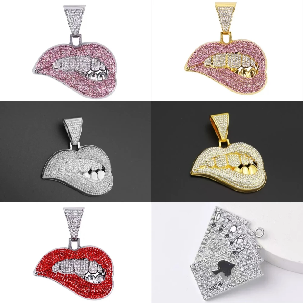 1Pcs Luxury Cool Hip-Hop Full Rhinestone Poker Bite Lips Metal Charms Diy Necklace Keychain Accessories Junk Phone Case Decor
1Pcs Luxury Cool Hip-Hop Full Rhinestone Poker Bite Lips Metal Charms Diy Necklace Keychain Accessories Junk Phone Case Decor