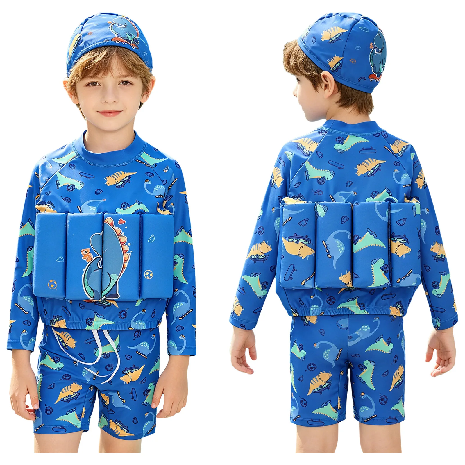 Children's Buoyancy Swimsuit Long Sleeve Top Shorts and Swim Cap UPF50+ Breathable for Summer Beach Swimming Training
Children's Buoyancy Swimsuit Long Sleeve Top Shorts and Swim Cap UPF50+ Breathable for Summer Beach Swimming Training