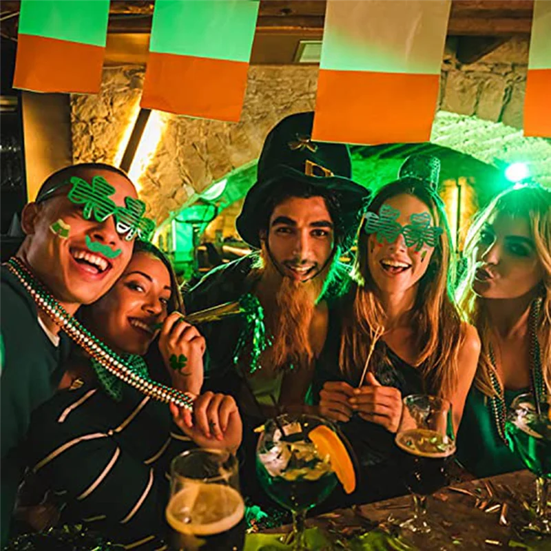 St Patricks Day Decorations With Green Glasses Necklaces Headband Bracelets Coins, Tattoos Stickers For St Patricks Day-ABLI
St Patricks Day Decorations With Green Glasses Necklaces Headband Bracelets Coins, Tattoos Stickers For St Patricks Day-ABLI