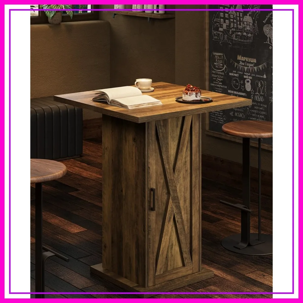 39.4" High Top Pub Table with Storage Cabinet, Farmhouse Square Bar Table for Bistro, Coffee, Dining, Rustic Brown
39.4" High Top Pub Table with Storage Cabinet, Farmhouse Square Bar Table for Bistro, Coffee, Dining, Rustic Brown
