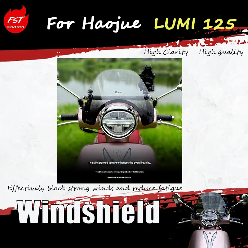For the special windscreen window trim accessory for Haojue LUMI125 with silk-screened front windshield design
For the special windscreen window trim accessory for Haojue LUMI125 with silk-screened front windshield design