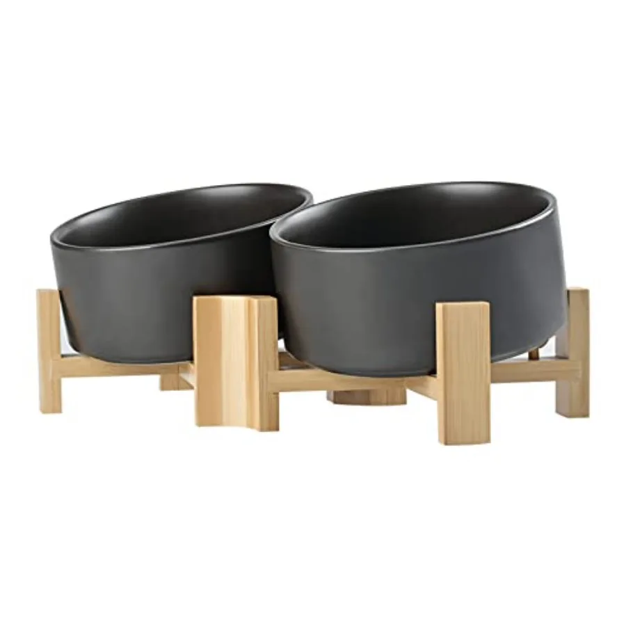 15° Slanted Ceramic Dog and Cat Bowl with Wooden Stand, Tilted Bulldog Food and Water Bowl No Slip Non-Spill for Cats Medium Do
15° Slanted Ceramic Dog and Cat Bowl with Wooden Stand, Tilted Bulldog Food and Water Bowl No Slip Non-Spill for Cats Medium Do