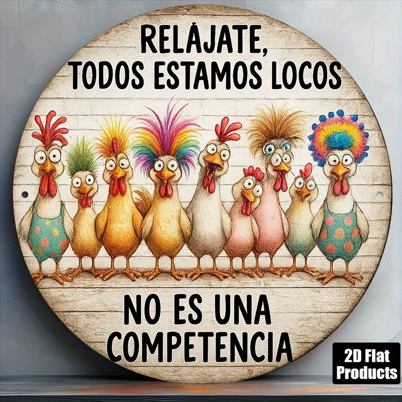1pc 20.x20cm Spanish Chicken Coop Themed "Relax We're All Crazy" Aluminum Wall Sign - Rustic Farmhouse Decor with Spanish
1pc 20.x20cm Spanish Chicken Coop Themed "Relax We're All Crazy" Aluminum Wall Sign - Rustic Farmhouse Decor with Spanish
