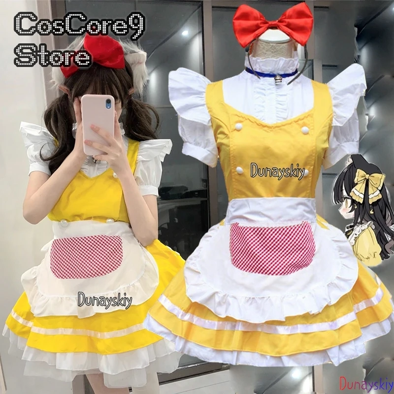 KAWAII Mita Косплей Костюм Лето Желтое Платье Горничной Лолиты Ожерелье-колокольчик Комплект Хэллоуин Вечерние Ролевые Необычные Женские Платья
KAWAII Mita Косплей Костюм Лето Желтое Платье Горничной Лолиты Ожерелье-колокольчик Комплект Хэллоуин Вечерние Ролевые Необычные Женские Платья