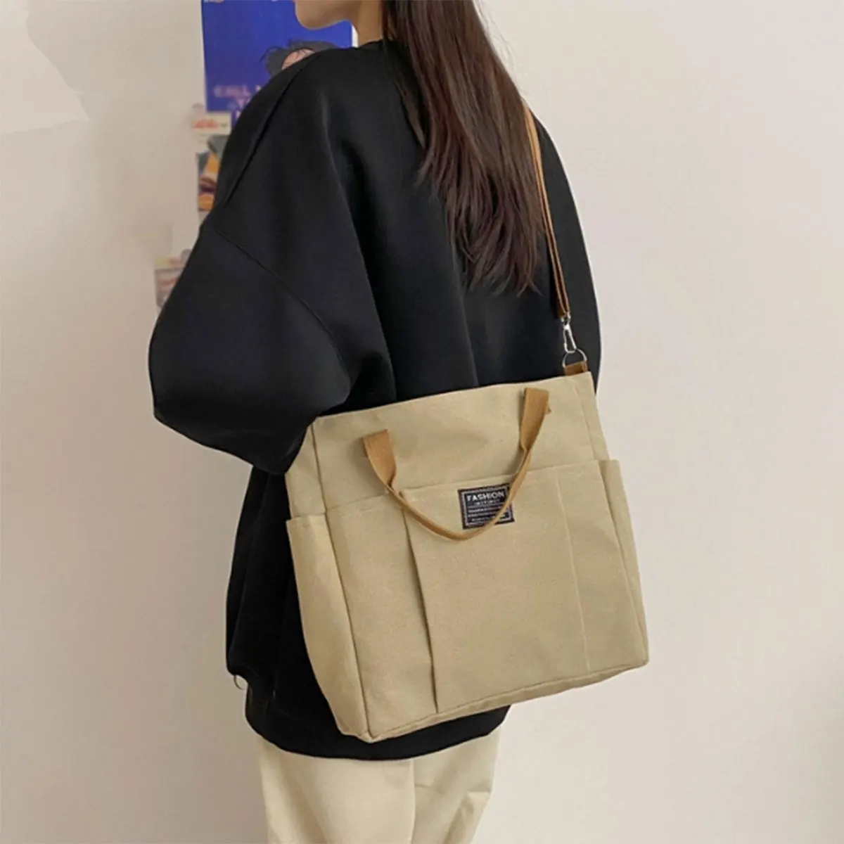 Large capacity multi-pocket Tote portable canvas bag simple casual girls single shoulder crossbody work computer bag bag a pack
Large capacity multi-pocket Tote portable canvas bag simple casual girls single shoulder crossbody work computer bag bag a pack