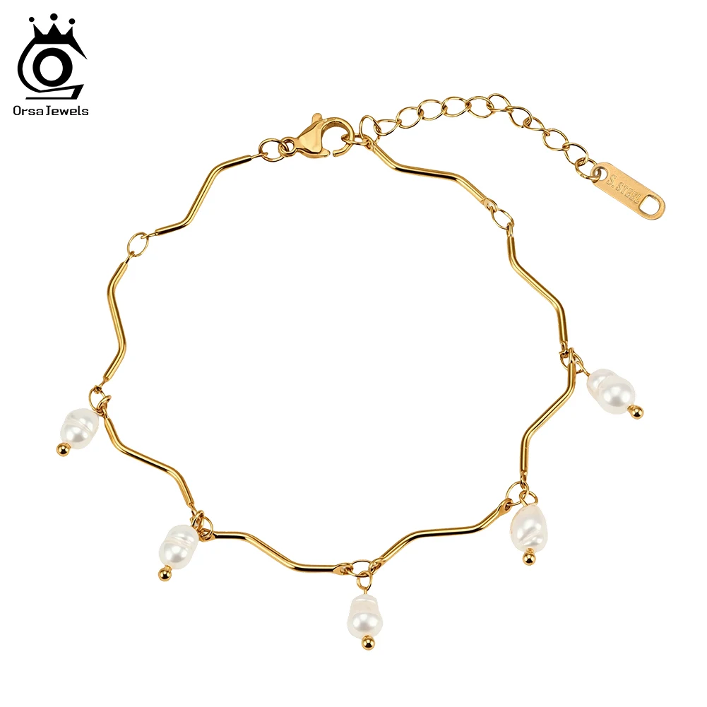 ORSA JEWELS Летние аксессуары: браслет-цепочка с натуральным пресноводным жемчугом, высококачественные ювелирные изделия из нержавеющей стали STPB02
ORSA JEWELS Летние аксессуары: браслет-цепочка с натуральным пресноводным жемчугом, высококачественные ювелирные изделия из нержавеющей стали STPB02