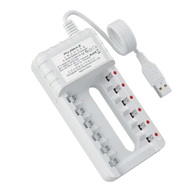 Slots Battery Charger Universal USB Cable Fast Charging For 1.2V AA/AAA Rechargeable Batteries With LED Light Durable
Slots Battery Charger Universal USB Cable Fast Charging For 1.2V AA/AAA Rechargeable Batteries With LED Light Durable