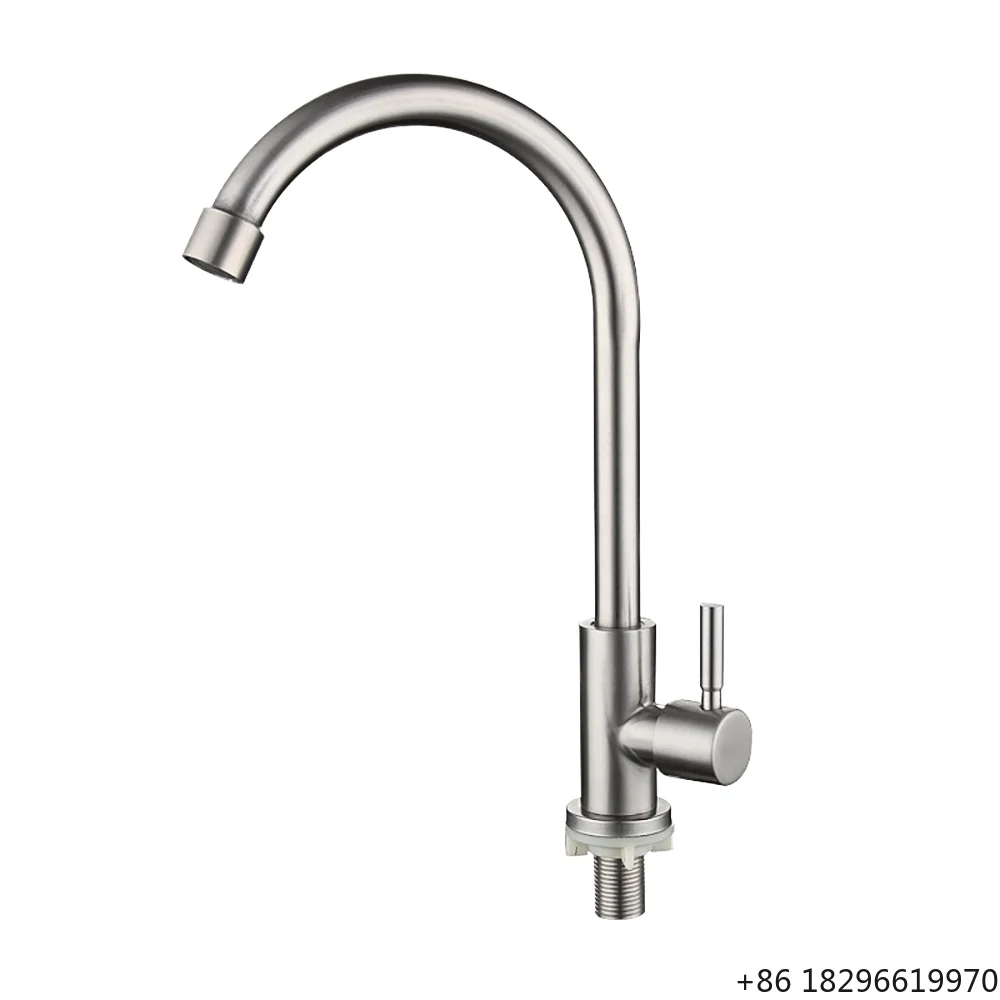 Lead-Free SUS304 Single Cold Kitchen Sink Faucet Brushed for Home Kitchen Bathroom
Lead-Free SUS304 Single Cold Kitchen Sink Faucet Brushed for Home Kitchen Bathroom