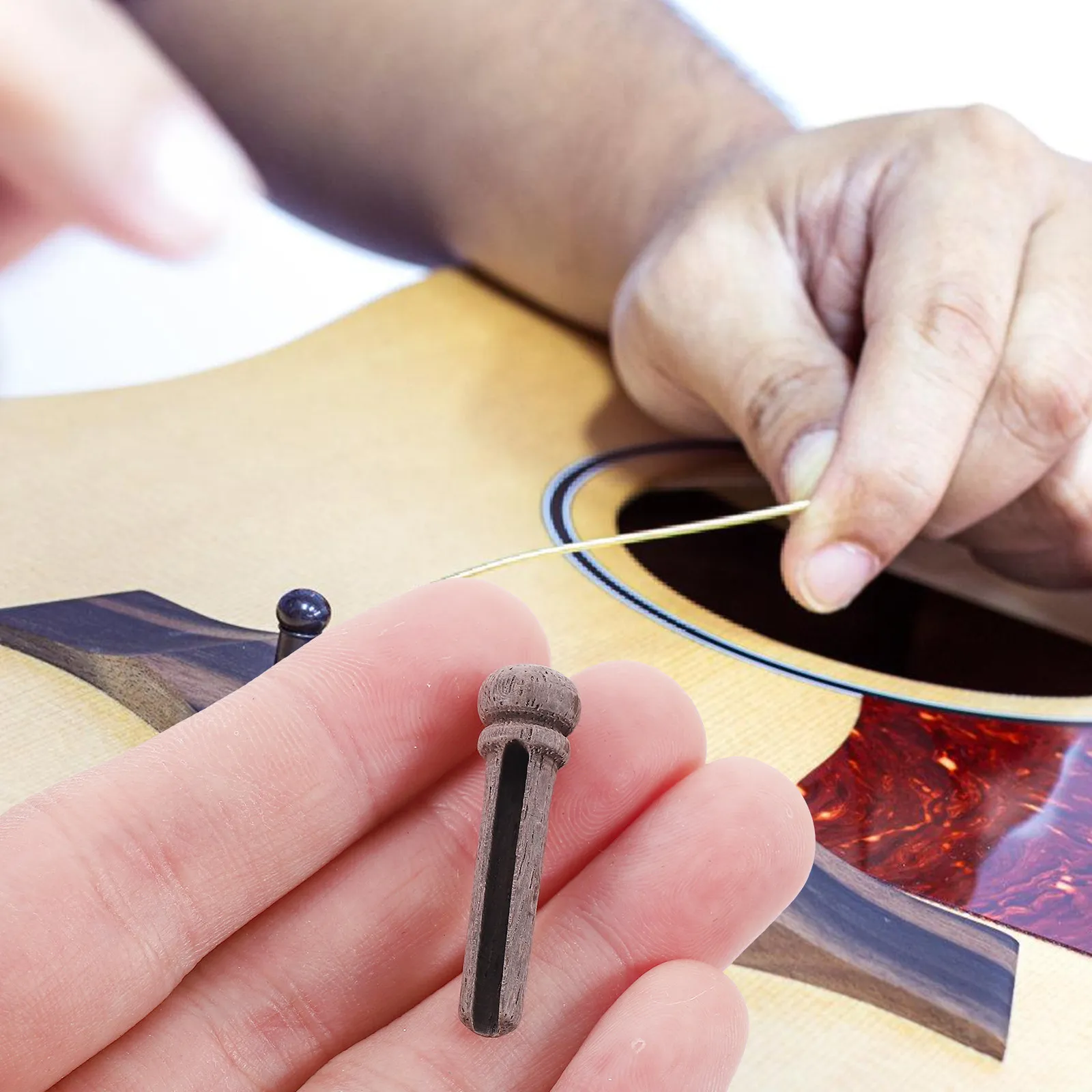 6Pcs Natural Rosewood Guitar Bridge End Pins String Retainer Set for Acoustic Guitar Bridge Installation Repair Accessories
6Pcs Natural Rosewood Guitar Bridge End Pins String Retainer Set for Acoustic Guitar Bridge Installation Repair Accessories
