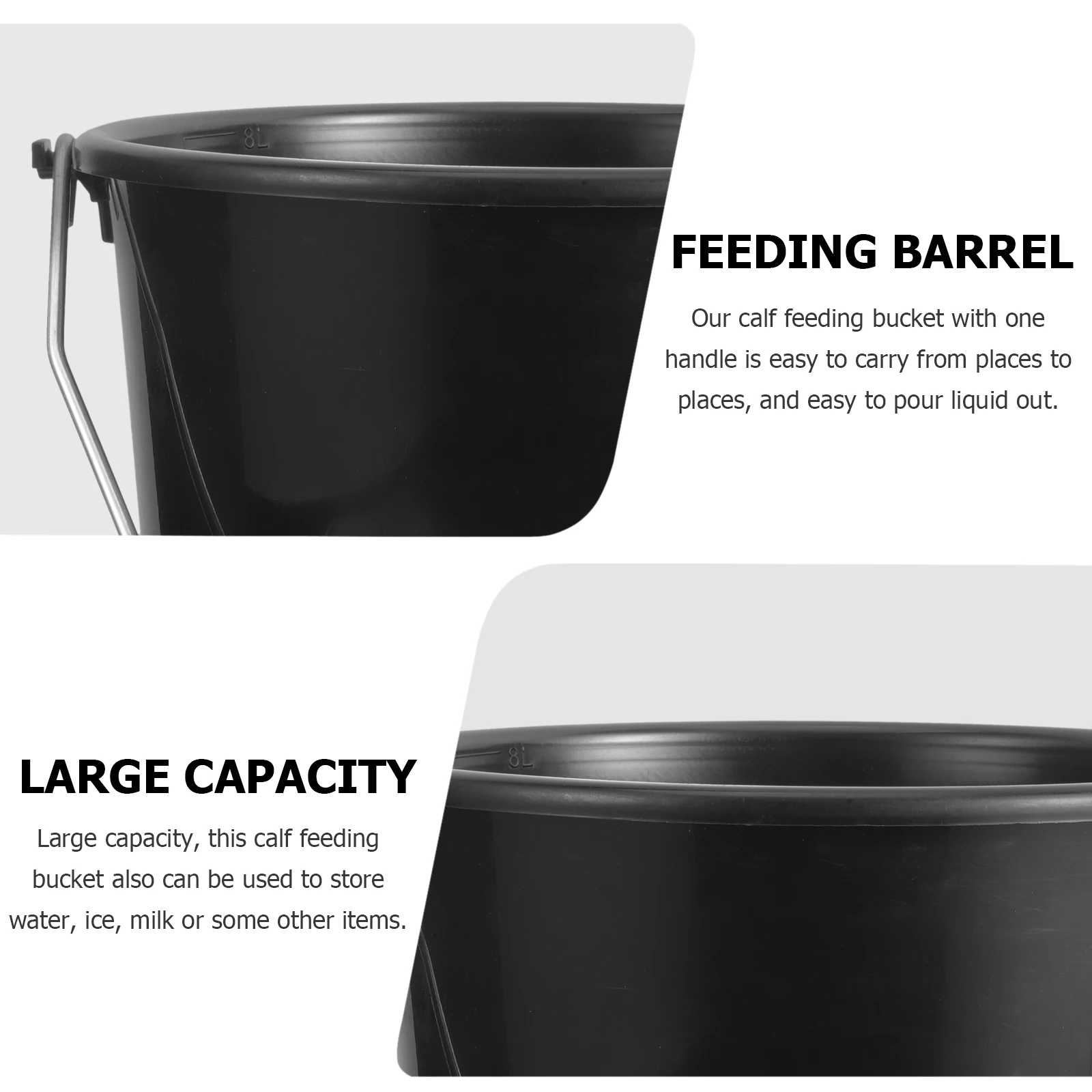 Plastic Feeding Bucket Calf Water Dispenser Heavy Duty Large Capacity Farm Home Use Multi Purpose Storage Container for Milk Ice
Plastic Feeding Bucket Calf Water Dispenser Heavy Duty Large Capacity Farm Home Use Multi Purpose Storage Container for Milk Ice