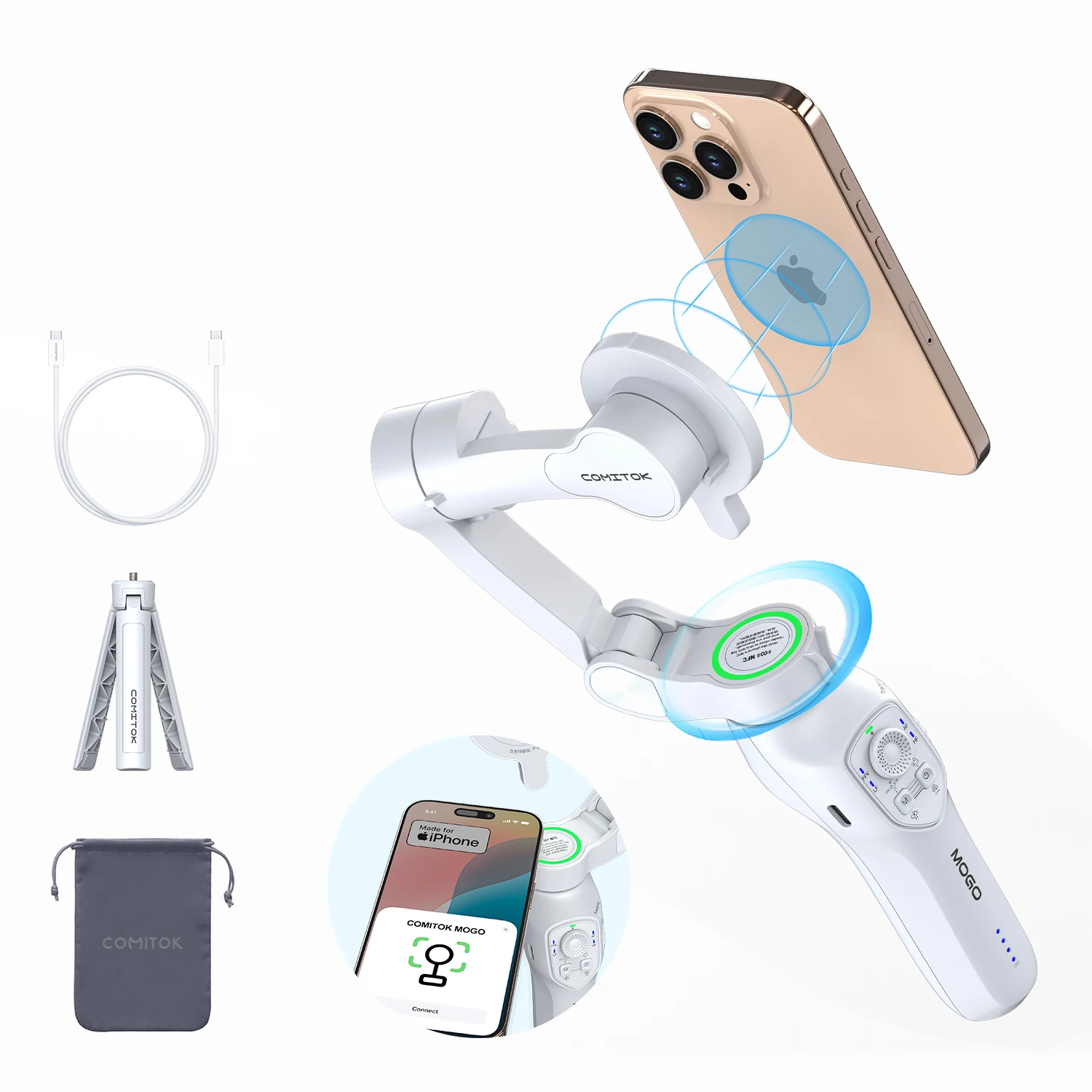 3-Axis Mobile phone Stabilizer Magnetic iPhone 360° DockKit Face Tracking Apple Watch Control for Tiktok Vlog Smart Gimbals
3-Axis Mobile phone Stabilizer Magnetic iPhone 360° DockKit Face Tracking Apple Watch Control for Tiktok Vlog Smart Gimbals