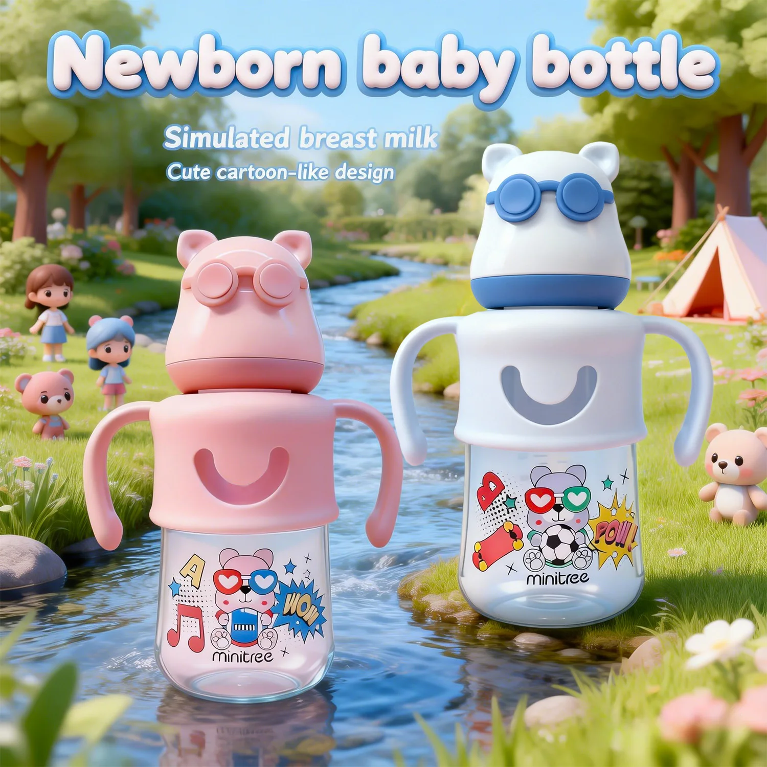 270ml / 9.1oz Newborn Cartoon Feeding Bottle, Baby Bottle in Bear Shape,Bottle with Handle,Made of Thick PP Material for Infants
270ml / 9.1oz Newborn Cartoon Feeding Bottle, Baby Bottle in Bear Shape,Bottle with Handle,Made of Thick PP Material for Infants