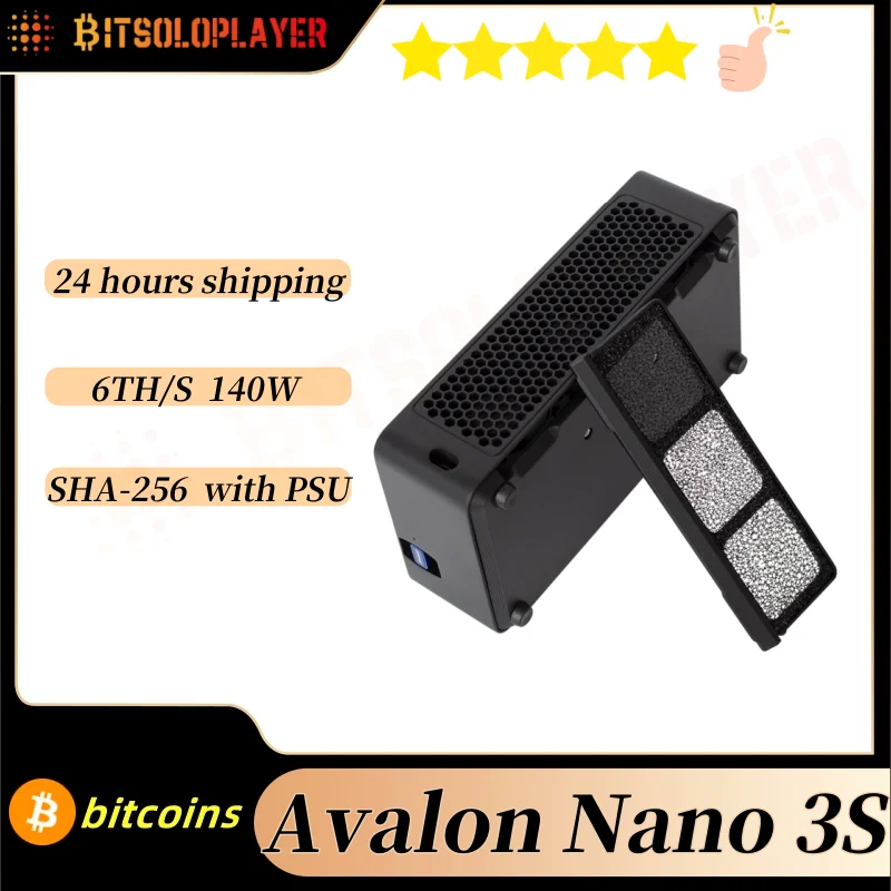 canaan avalon nano3S 6th/s 140W Bitcoins Miner BTC Miner Home Office miner with Original 140W Power Supply
canaan avalon nano3S 6th/s 140W Bitcoins Miner BTC Miner Home Office miner with Original 140W Power Supply