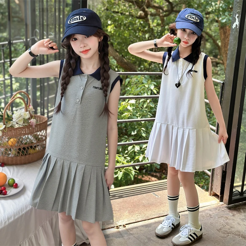 Shool Girl Summer Sleeveless Polo Dress for Kids High Fashion Preppy Style Outfit Japan Korean Child JK Clothing Polo Dress 5-14
Shool Girl Summer Sleeveless Polo Dress for Kids High Fashion Preppy Style Outfit Japan Korean Child JK Clothing Polo Dress 5-14