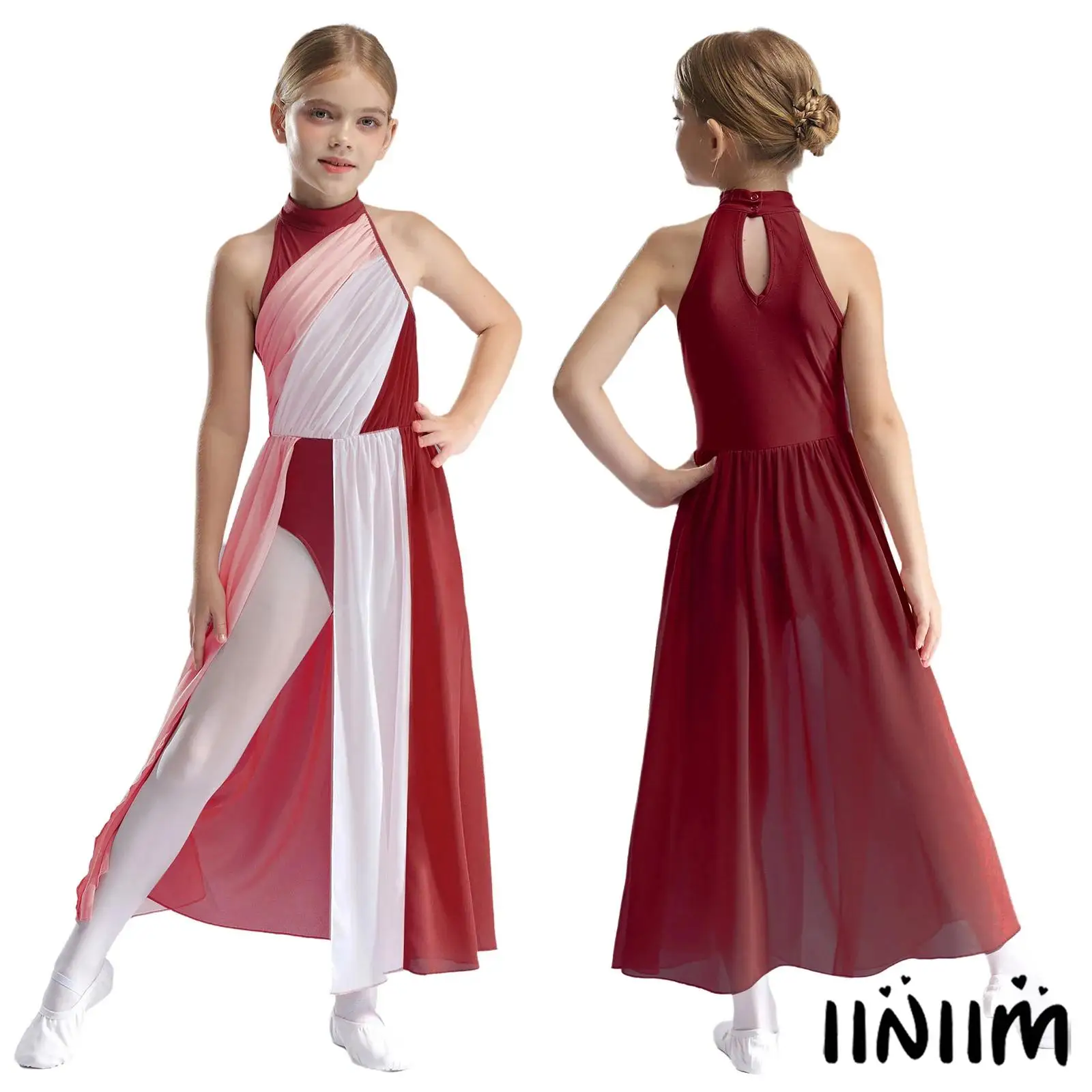 Girls Sleeveless Color Block Splice Dress for Modern Lyrical Ballroom Contemporary Dancewear Performance Ballerina Costume
Girls Sleeveless Color Block Splice Dress for Modern Lyrical Ballroom Contemporary Dancewear Performance Ballerina Costume