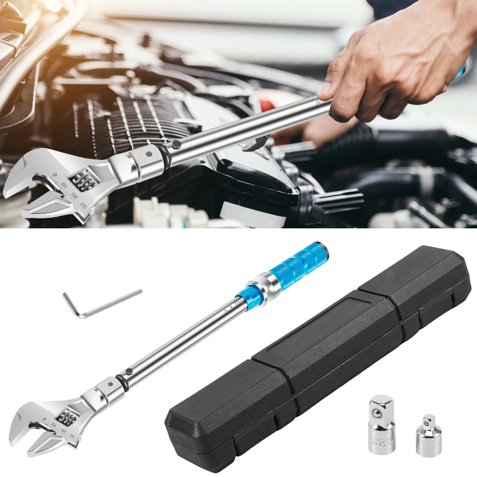 Open Wrench 5 to 60 Nm Adjustable Torque Wrench with Changeable Head Multifunc Hand Repair Tool for Car Refrigeration System
Open Wrench 5 to 60 Nm Adjustable Torque Wrench with Changeable Head Multifunc Hand Repair Tool for Car Refrigeration System