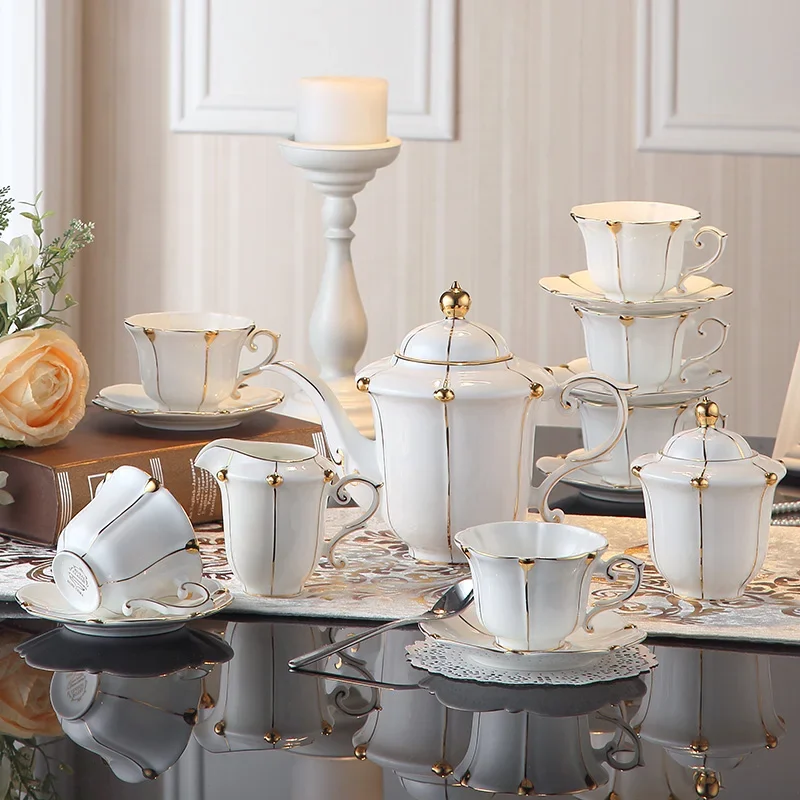Gold Pearl Bone China Coffee Set British Porcelain Tea Luxury Ceramic Pot Creamer Sugar Bowl Teatime Teapot Cup Mug
Gold Pearl Bone China Coffee Set British Porcelain Tea Luxury Ceramic Pot Creamer Sugar Bowl Teatime Teapot Cup Mug
