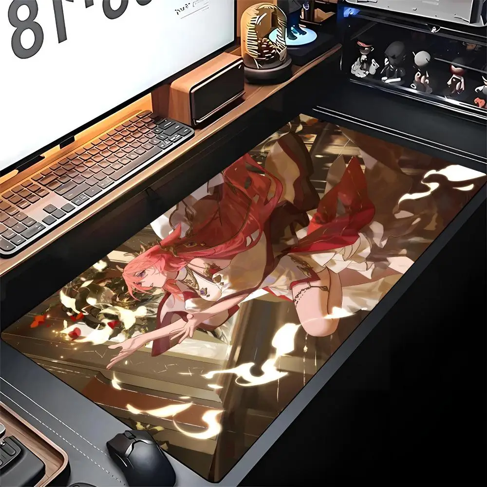 Большой игровой коврик для мыши Yae Miko Genshin Impact с замком, резиновый, для компьютера, ноутбука, трендовый, настольный коврик
Большой игровой коврик для мыши Yae Miko Genshin Impact с замком, резиновый, для компьютера, ноутбука, трендовый, настольный коврик