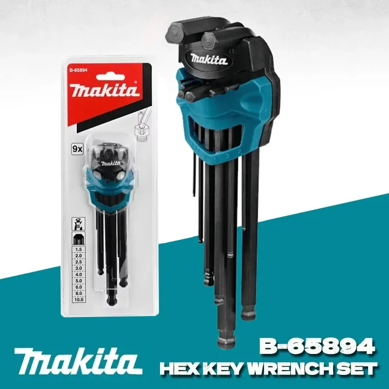 Makita B-65894 9Pcs Socket Head Screwdriver Set 1.5-10mm Multiple Sizes Hex Key Wrench Set Repair Tools Accessories
Makita B-65894 9Pcs Socket Head Screwdriver Set 1.5-10mm Multiple Sizes Hex Key Wrench Set Repair Tools Accessories