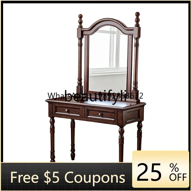 FF American retro solid wood dresser cherry wood pure log 1 meter makeup table with mirror
FF American retro solid wood dresser cherry wood pure log 1 meter makeup table with mirror