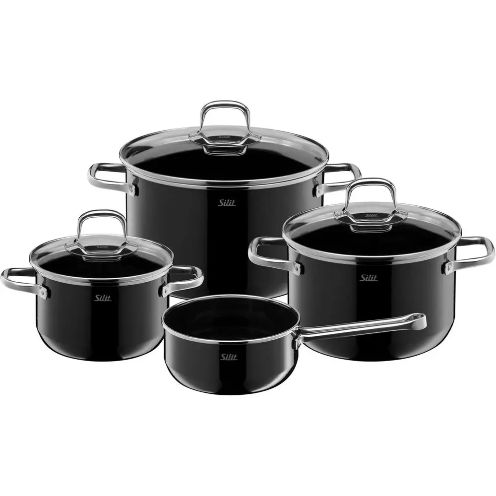 Glass Lid Induction Cookware Set, Uncoated 18/8 Stainless Steel Pots
Glass Lid Induction Cookware Set, Uncoated 18/8 Stainless Steel Pots
