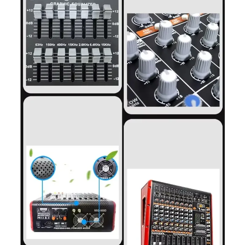8/12-канальный усилитель мощности 550 Вт*2 с 16 DSP, USB, Bluetooth, записью, MP3 и реверберацией, профессиональный микшерный пульт
8/12-канальный усилитель мощности 550 Вт*2 с 16 DSP, USB, Bluetooth, записью, MP3 и реверберацией, профессиональный микшерный пульт