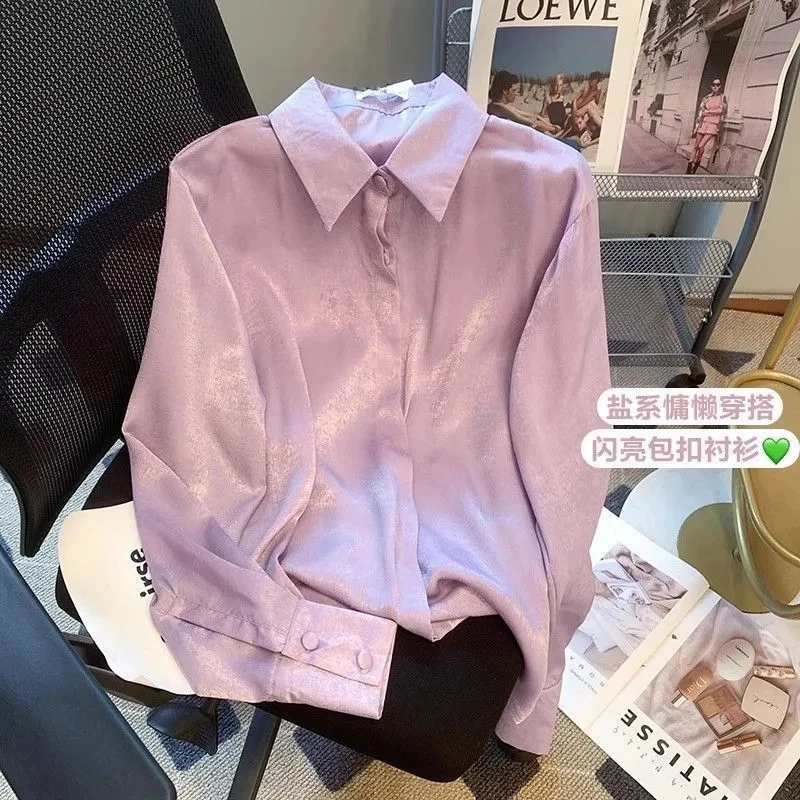 Spring Summer Shirt 2026 New Gentle Puff Sleeve Pointed Collar Satin Shirt Women's Spring French Sweet
Spring Summer Shirt 2026 New Gentle Puff Sleeve Pointed Collar Satin Shirt Women's Spring French Sweet