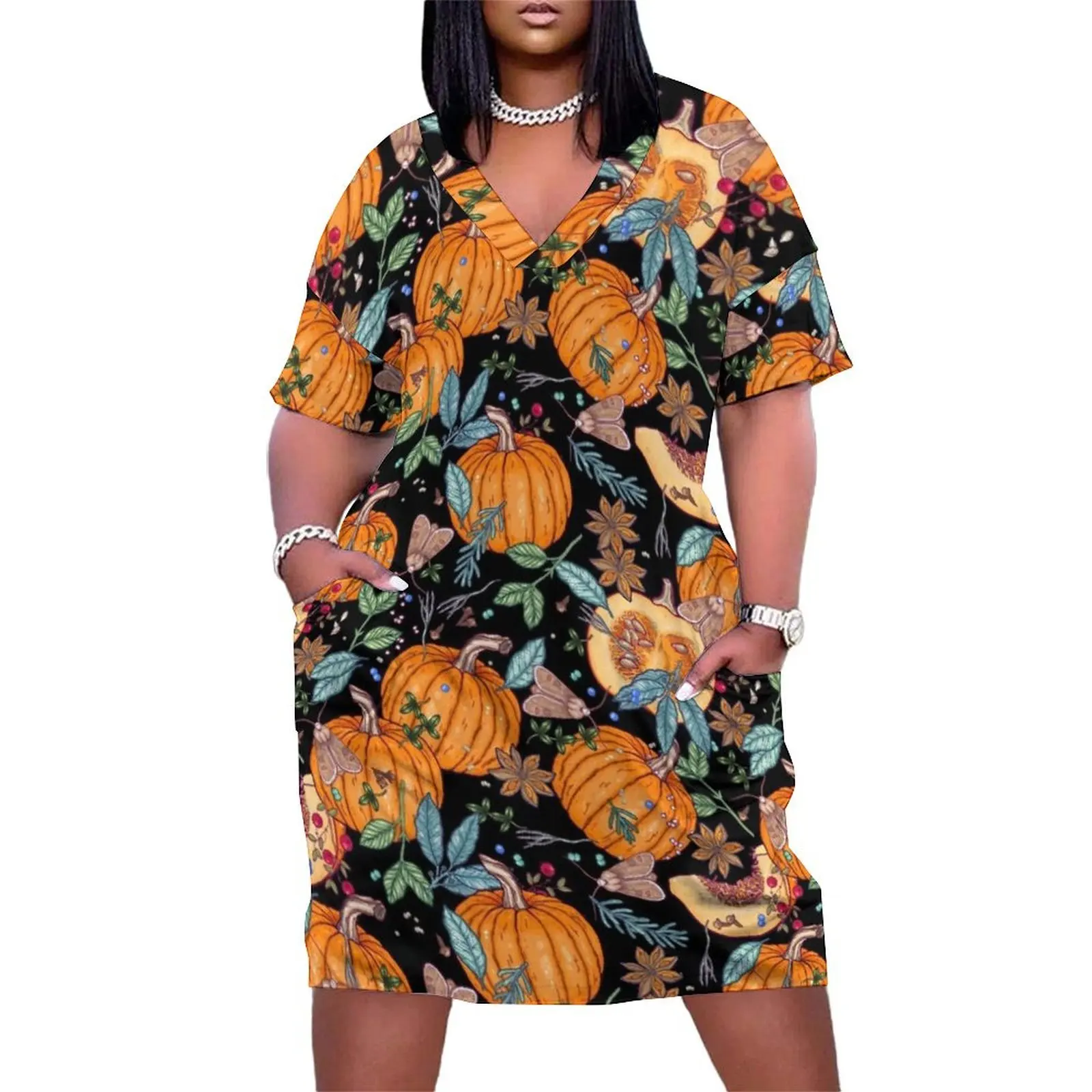 Magic autumn pumpkins Loose Pocket Dress Dress for pregnant women Women dresses summer summer dresses ladies 2025
Magic autumn pumpkins Loose Pocket Dress Dress for pregnant women Women dresses summer summer dresses ladies 2025