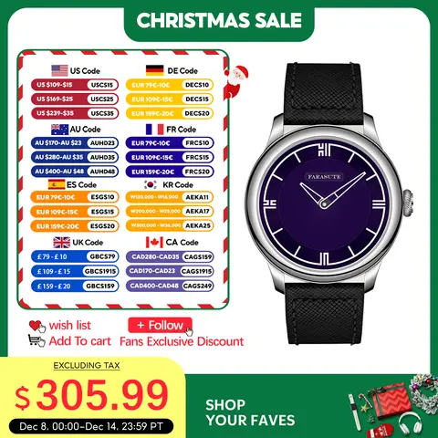 FARASUTE New Power Reserve 80 hours Manual Mechanical Watch For Men Swiss Super Luminous Sapphire 5Bar Waterproof Wristwatches