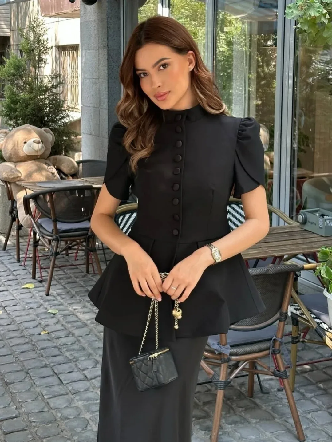 Indie Customized Two Pieces Short Sleeves Prom Dress High Neck Pleated Satin Floor Length Formal Party Dresses evening gown
Indie Customized Two Pieces Short Sleeves Prom Dress High Neck Pleated Satin Floor Length Formal Party Dresses evening gown