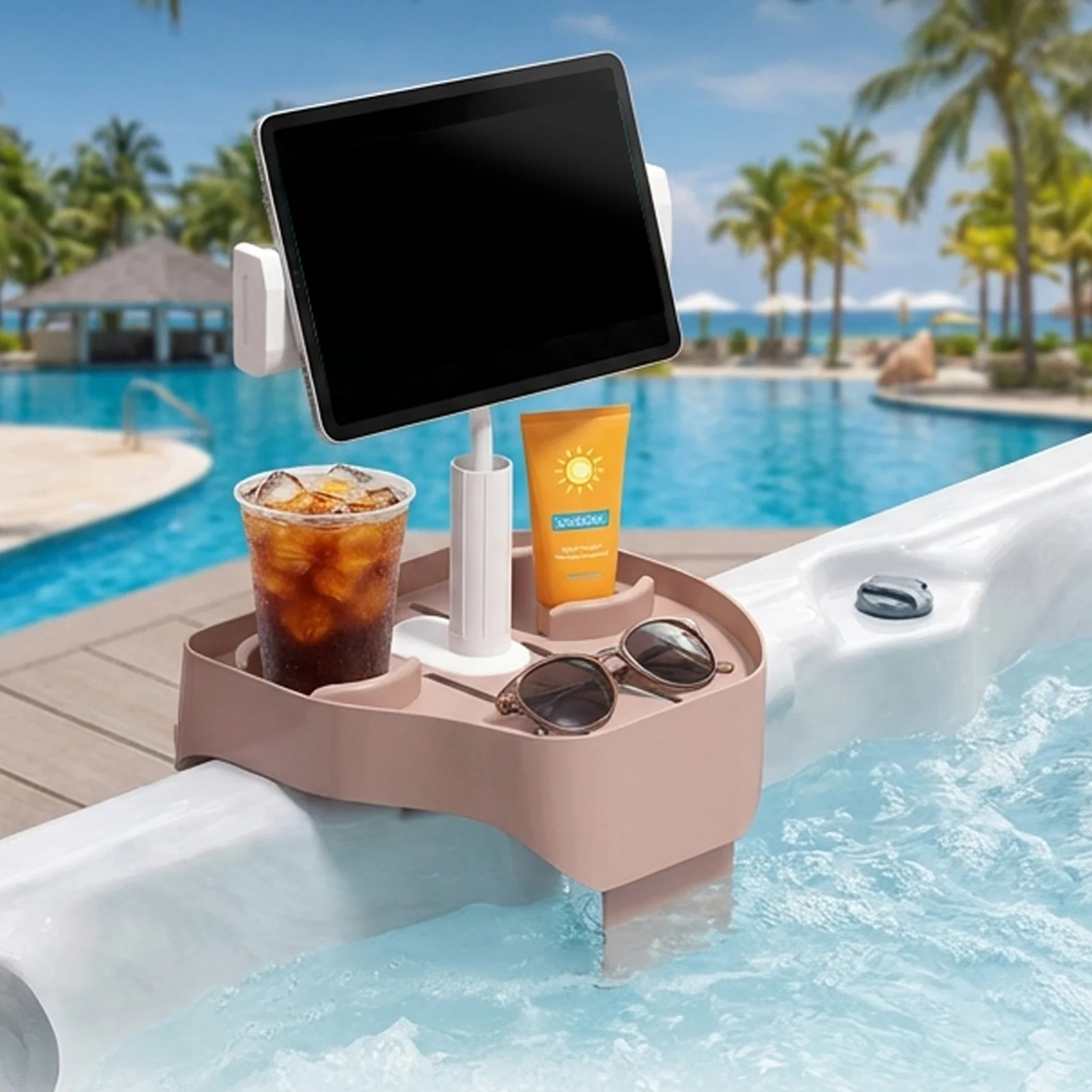 3 in 1 Pool Hot Tub with Cup Holder and Phone Mount Multifunctional Design for Swimming Pool Spa Hot Tub Bath Relaxation
3 in 1 Pool Hot Tub with Cup Holder and Phone Mount Multifunctional Design for Swimming Pool Spa Hot Tub Bath Relaxation