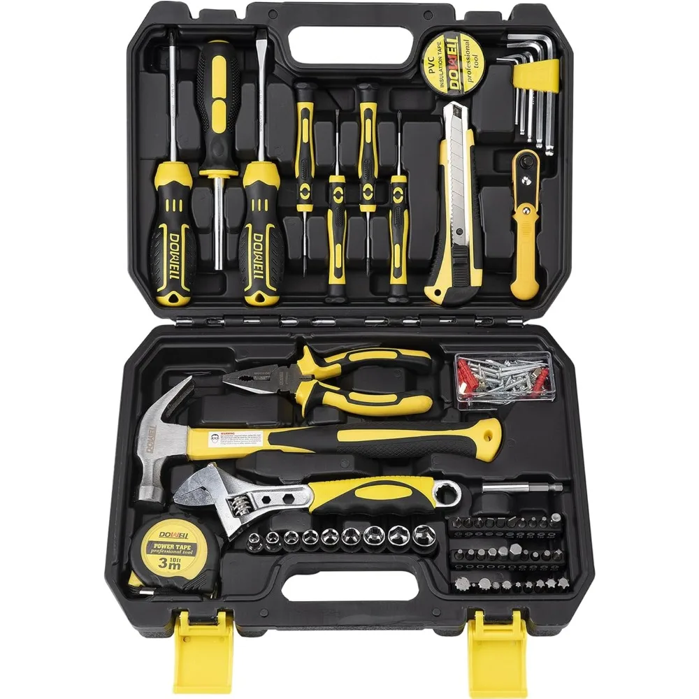 128 Piece Auto and Home Tool Kit with Sockets Wrenches Screwdrivers Bits and Storage Case
128 Piece Auto and Home Tool Kit with Sockets Wrenches Screwdrivers Bits and Storage Case