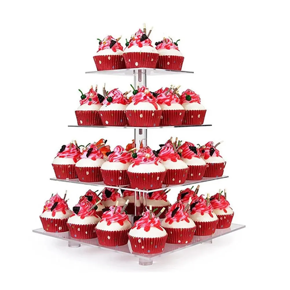 4 Layers Acrylic Cake Stand Square Detachable Stackable Cupcake Holder Shelf for Wedding Birthday Party Cake Display Decor
4 Layers Acrylic Cake Stand Square Detachable Stackable Cupcake Holder Shelf for Wedding Birthday Party Cake Display Decor