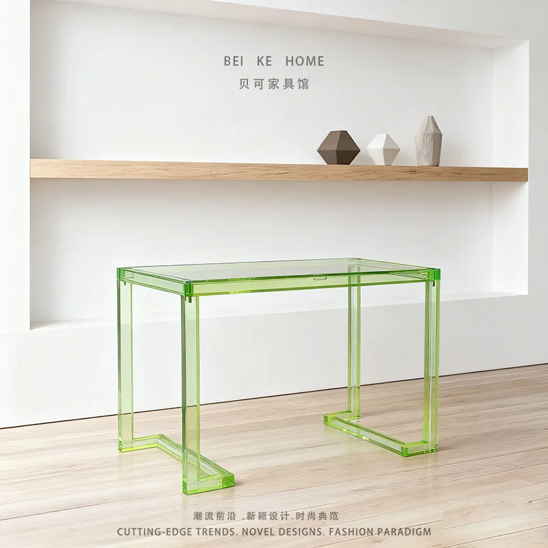 Acrylic desk, yellow transparent dressing table, stained glass computer table, dopamine women's clothing store decoration table
Acrylic desk, yellow transparent dressing table, stained glass computer table, dopamine women's clothing store decoration table