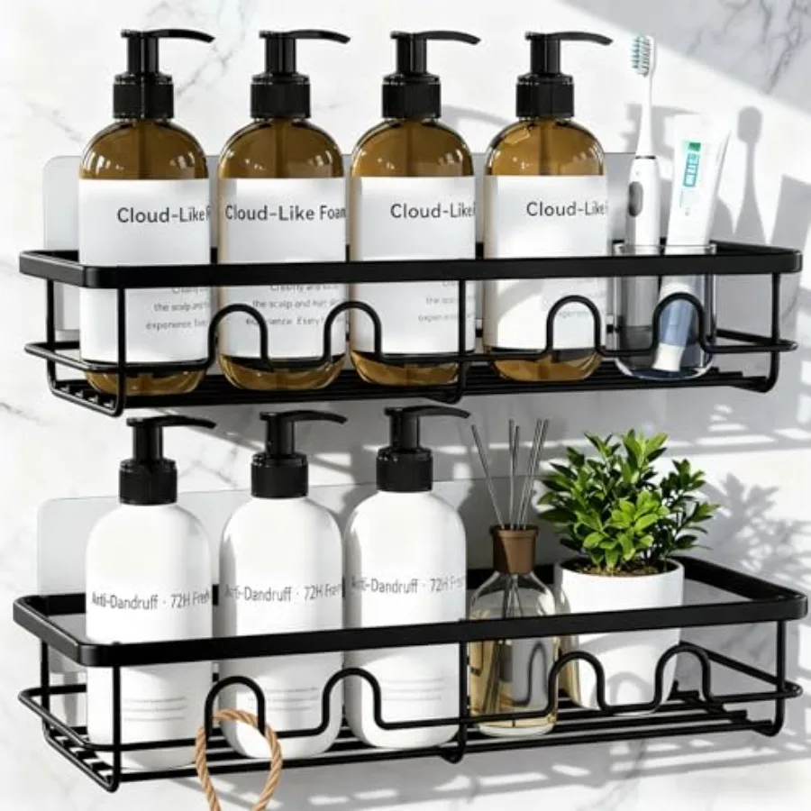 Adhesive Shower Caddy, Large Capacity Shower Racks for Inside Shower, No Drill Bathroom Shower Organizer and Storage, 2 Pack Ba
Adhesive Shower Caddy, Large Capacity Shower Racks for Inside Shower, No Drill Bathroom Shower Organizer and Storage, 2 Pack Ba