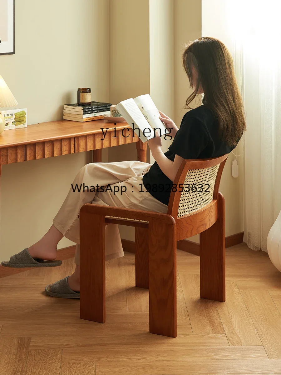 b2 Nordic Retro Solid Wood Dining Chair Rattan Casual Backrest Desk Chair Small Apartment
b2 Nordic Retro Solid Wood Dining Chair Rattan Casual Backrest Desk Chair Small Apartment