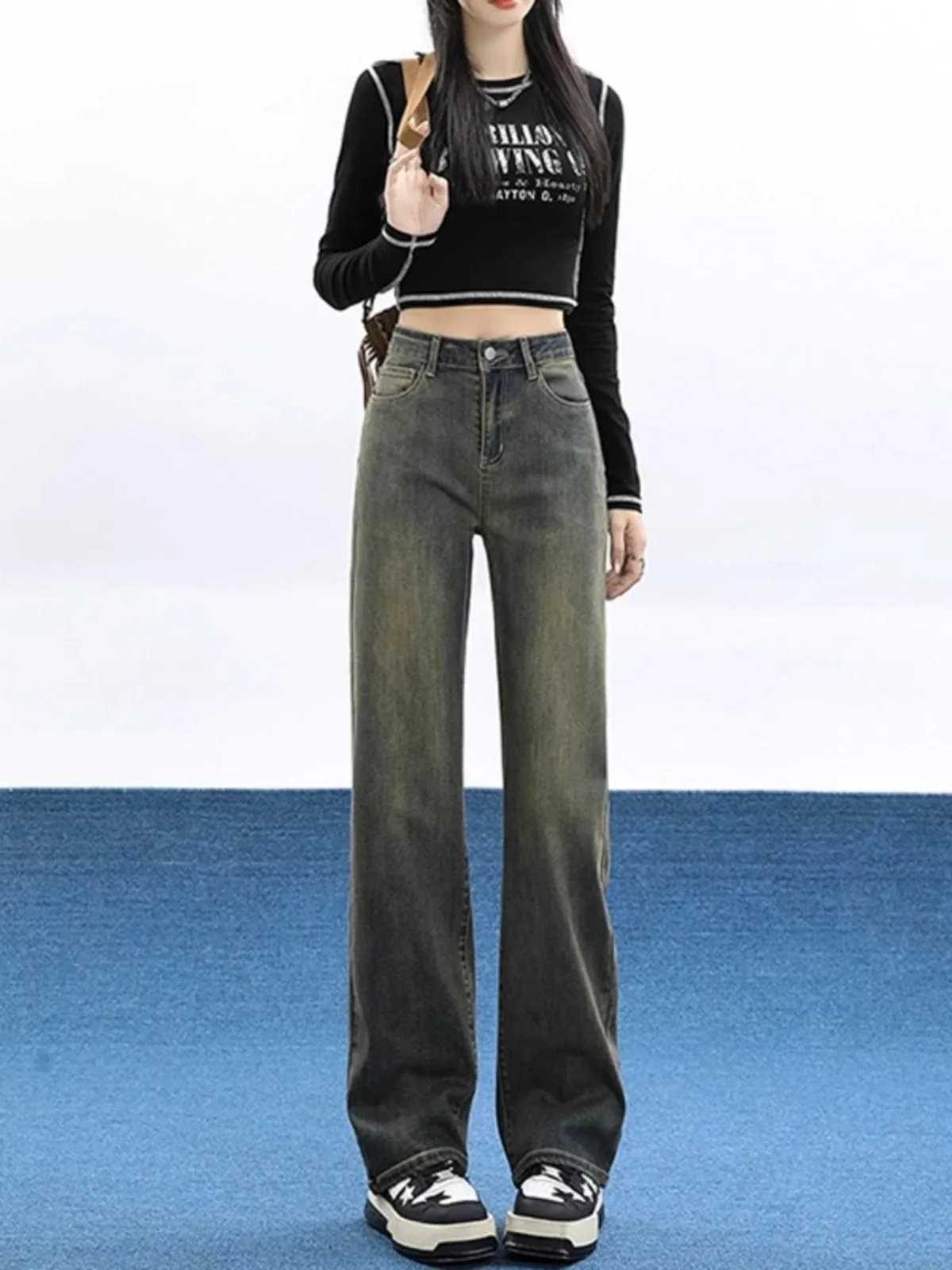 High Waist Wide Leg Jeans Women's Cement Grey Straight Cut Floor Length Vintage American Style Slimming Spring Autumn New Arr...
High Waist Wide Leg Jeans Women's Cement Grey Straight Cut Floor Length Vintage American Style Slimming Spring Autumn New Arr...