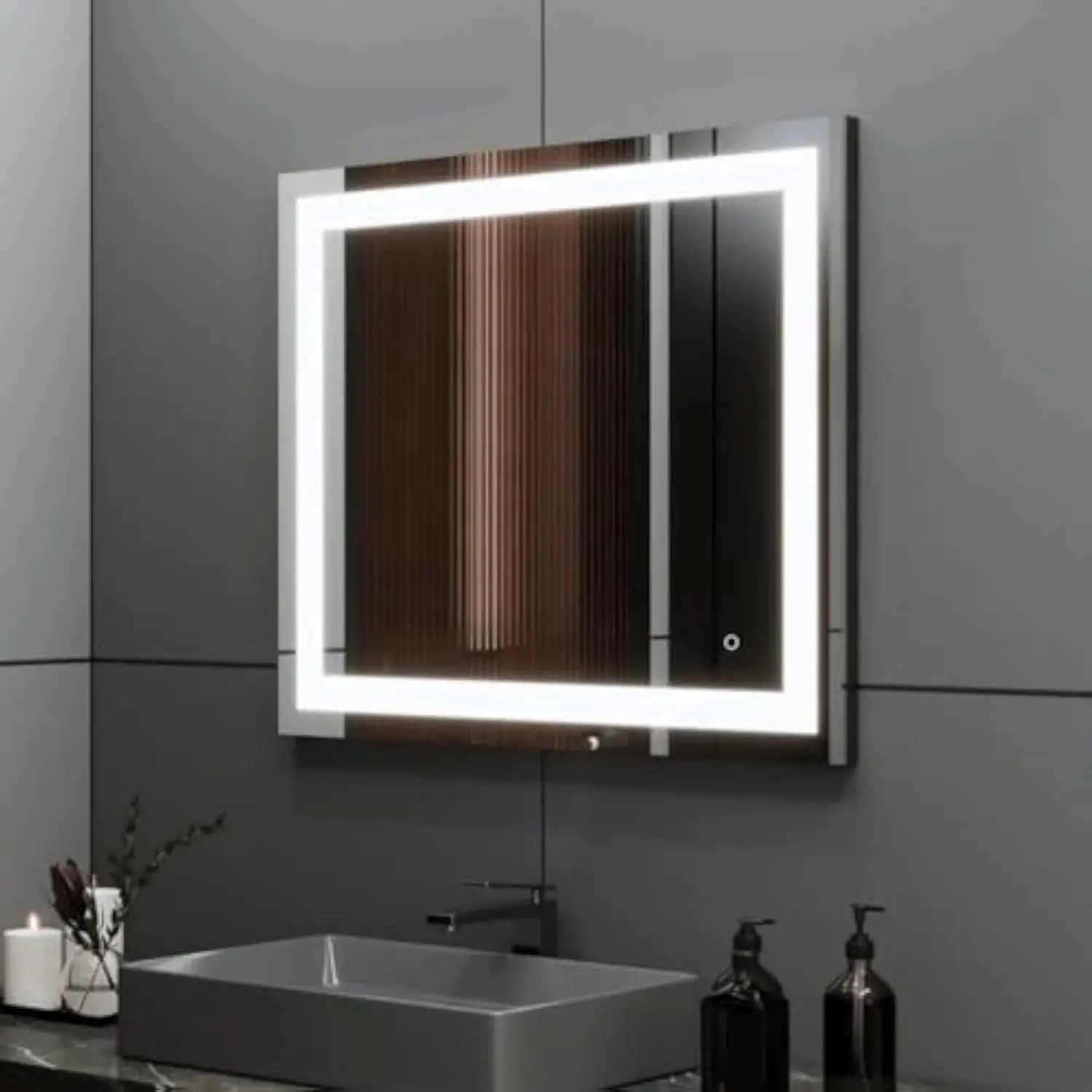 Ledmyplace 36 X 36 Inch Led Lighted Bathroom Vanity Mirror 3000/4000/4200/6000 Cct Changeable with Remembrance, Touch Button, C
Ledmyplace 36 X 36 Inch Led Lighted Bathroom Vanity Mirror 3000/4000/4200/6000 Cct Changeable with Remembrance, Touch Button, C