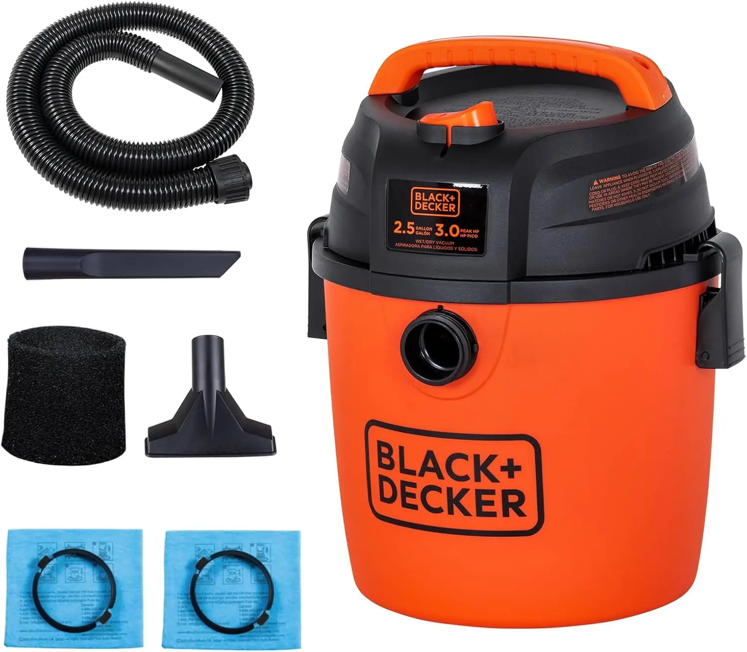2.5 Gallon Wet Dry Vacuum with Powerful Suction, Portable for Home and Garage Use, Pet Hair Cleaning, Accessories Included
2.5 Gallon Wet Dry Vacuum with Powerful Suction, Portable for Home and Garage Use, Pet Hair Cleaning, Accessories Included