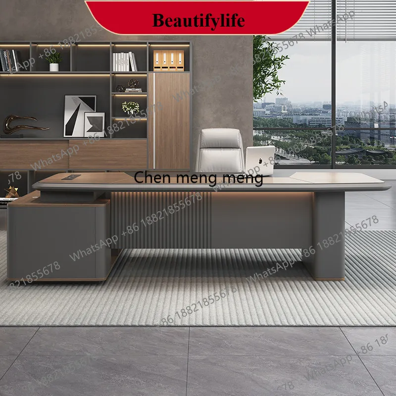 d178 Simple modern chairperson's desk, light luxury desk manager's office desk and chair combination
d178 Simple modern chairperson's desk, light luxury desk manager's office desk and chair combination
