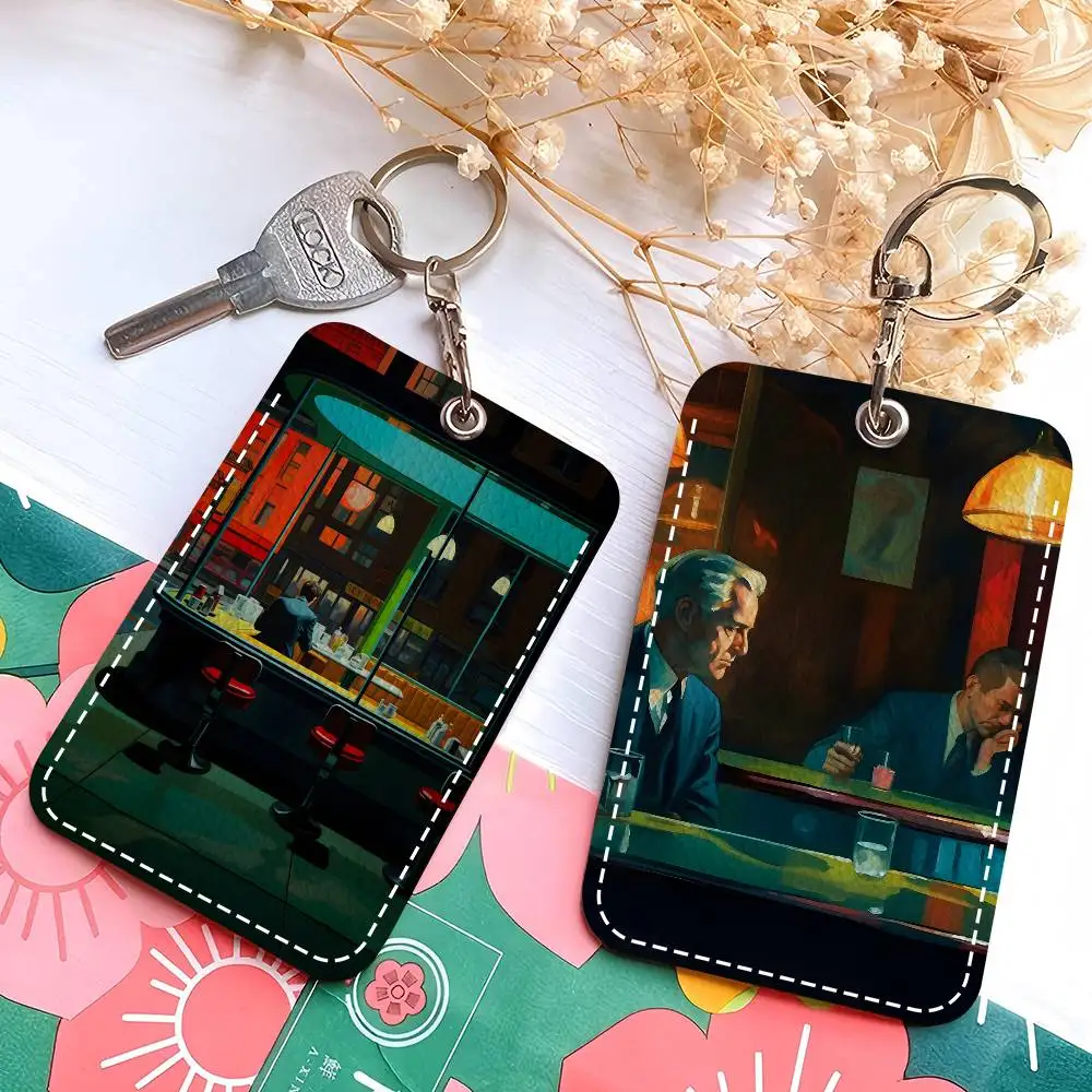 Edward Hopper Famous Realistic Master Leather Card Case Keychain Access Card Pouch With Key Ring For Daily Carry
Edward Hopper Famous Realistic Master Leather Card Case Keychain Access Card Pouch With Key Ring For Daily Carry