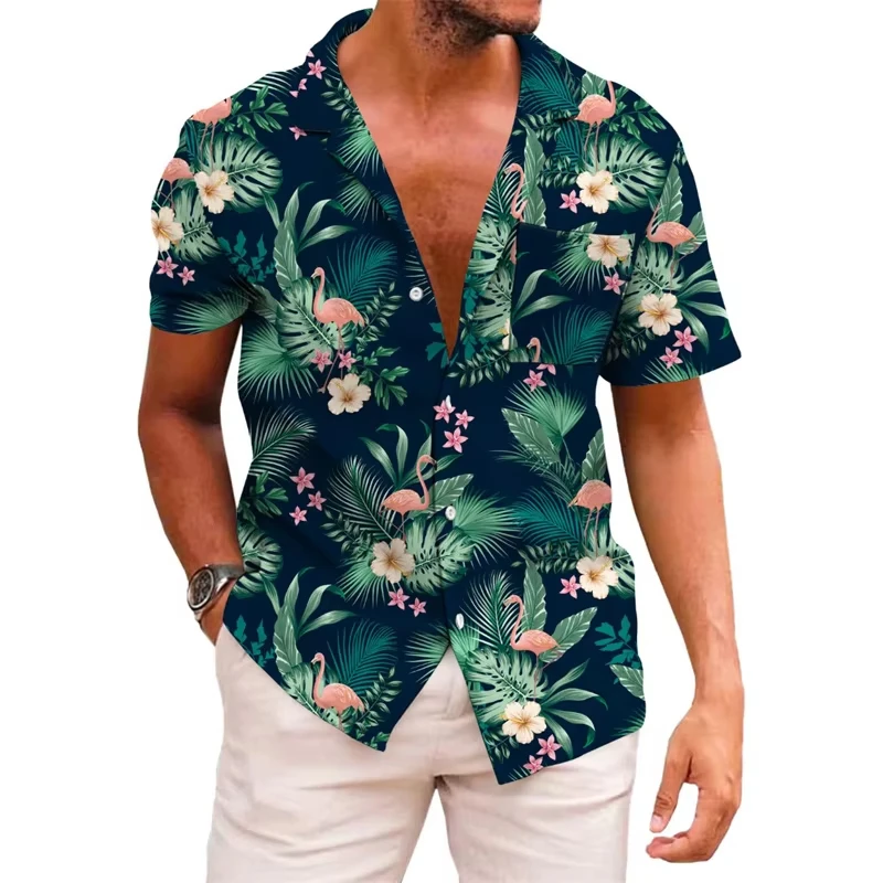 Men's Coastal Comfort Shirt Lapel Hawaiian Print Short Sleeve Breathable Vacation Ready
Men's Coastal Comfort Shirt Lapel Hawaiian Print Short Sleeve Breathable Vacation Ready