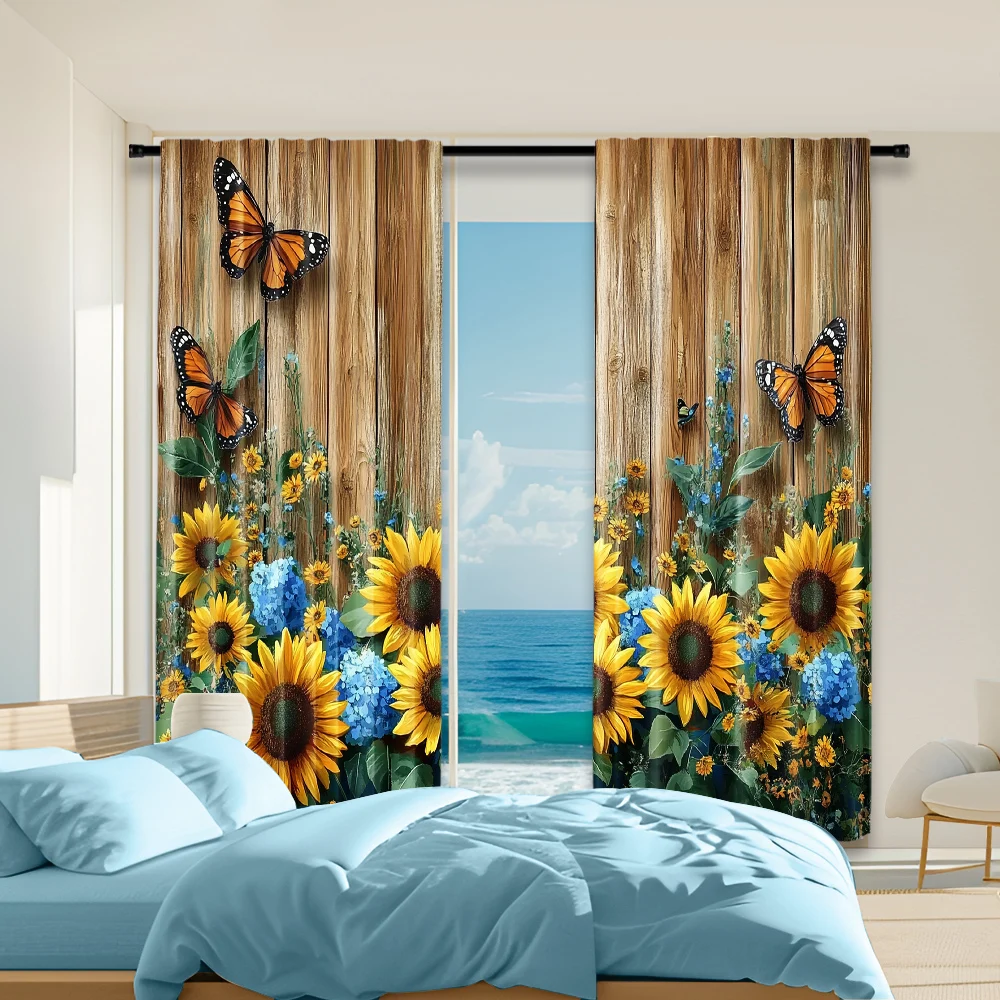 2 pcs, versatile polyester transparent curtains for home decoration Rustic Sunflower for use in bedrooms and living rooms
2 pcs, versatile polyester transparent curtains for home decoration Rustic Sunflower for use in bedrooms and living rooms