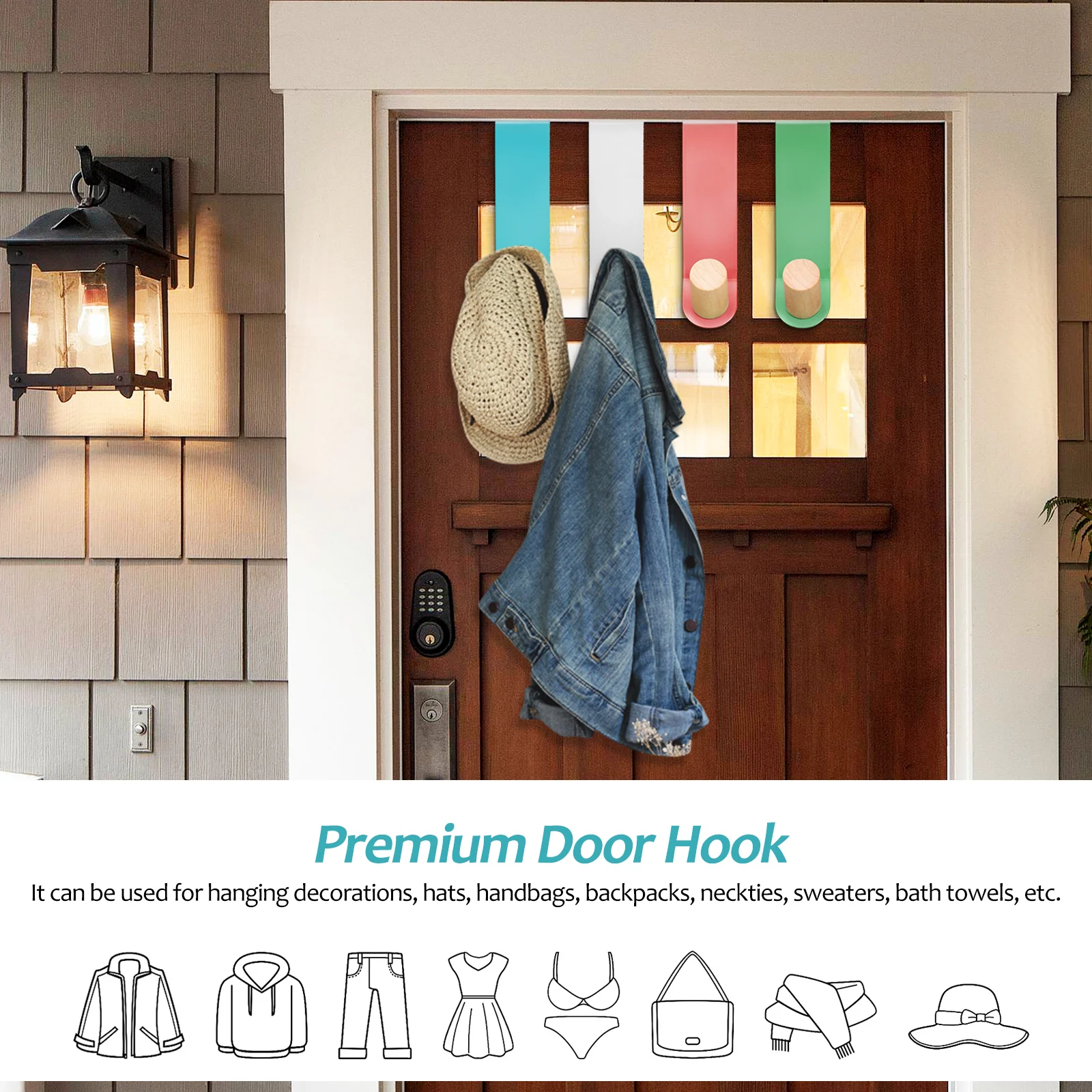 8 Pcs Colorful Door Hooks Rear Overdoor Hanger Bedroom Clothes Wood Bath Towel Coat Hook Foldable Space Saving
8 Pcs Colorful Door Hooks Rear Overdoor Hanger Bedroom Clothes Wood Bath Towel Coat Hook Foldable Space Saving