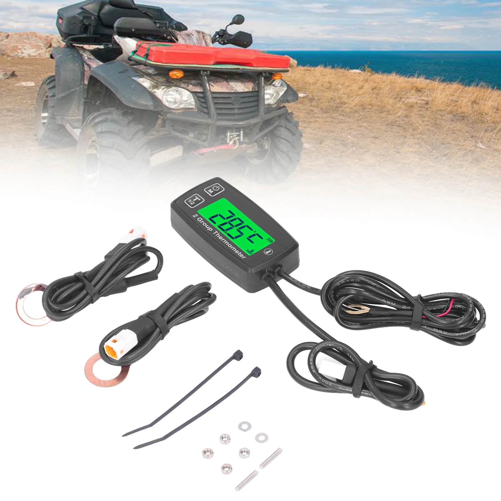 Thermometer Channel LCD Thermometer Engine Temp Gauge Meter Digital Display with Green Backlight for Motorcycle Boat ATV
Thermometer Channel LCD Thermometer Engine Temp Gauge Meter Digital Display with Green Backlight for Motorcycle Boat ATV