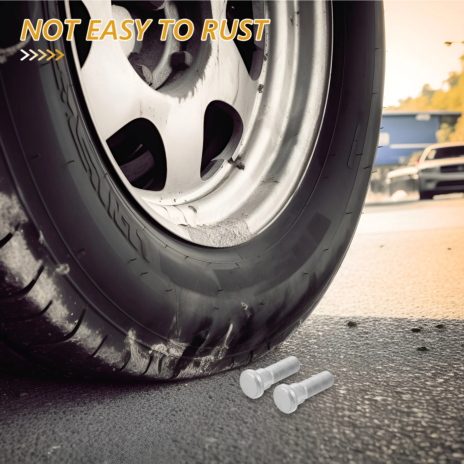 Long Serrated Metal Lug Bolt Wheel Stud Car Wheel Accessory Threaded Tire Stud Knurled Lug Compatible Tire Bolt 
Long Serrated Metal Lug Bolt Wheel Stud Car Wheel Accessory Threaded Tire Stud Knurled Lug Compatible Tire Bolt