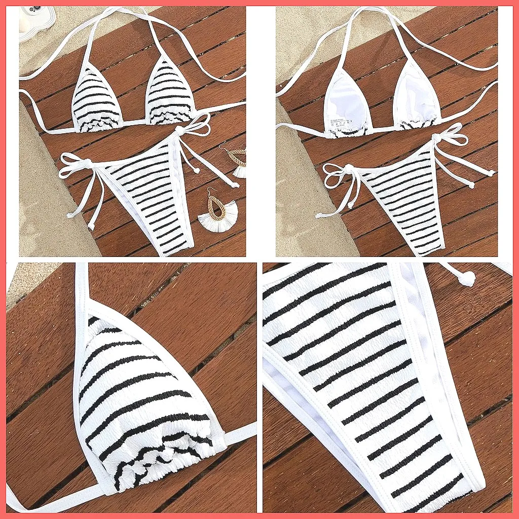 2026 Women's Striped Push Up Bikini Set - Sexy Brazilian Swimwear for Beach & Pool
2026 Women's Striped Push Up Bikini Set - Sexy Brazilian Swimwear for Beach & Pool
