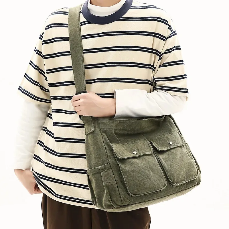 Men's and Women's Large Capacity Multi-Pocket Canvas Crossbody Bag Artistic Vintage Messenger Shoulder Bag
Men's and Women's Large Capacity Multi-Pocket Canvas Crossbody Bag Artistic Vintage Messenger Shoulder Bag